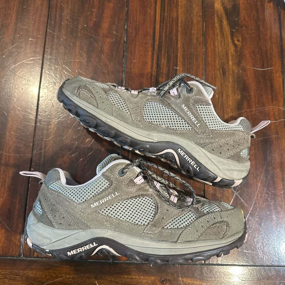 Merrell Nova Ventilator Grey Pink Hiking Shoes Size 8.5 Womens
